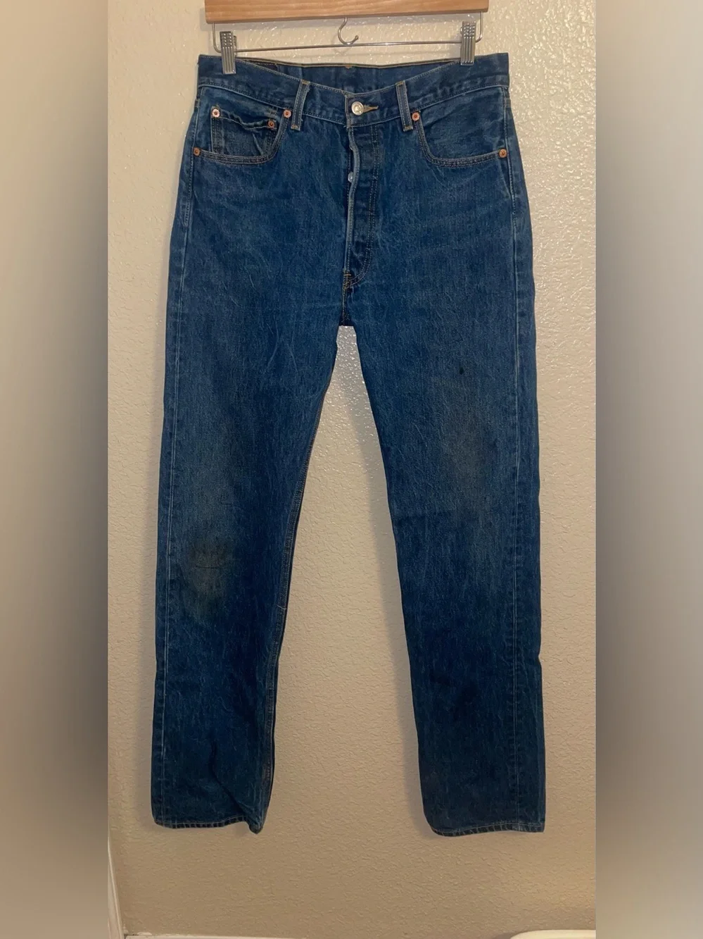 Levi's 501 Men's Straight Leg Jeans - Dark Blue Denim